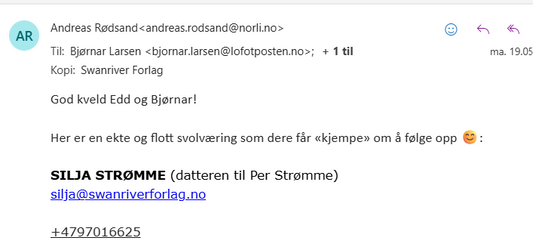 Veldig hyggelig anbefaling av Norli i Svolvær