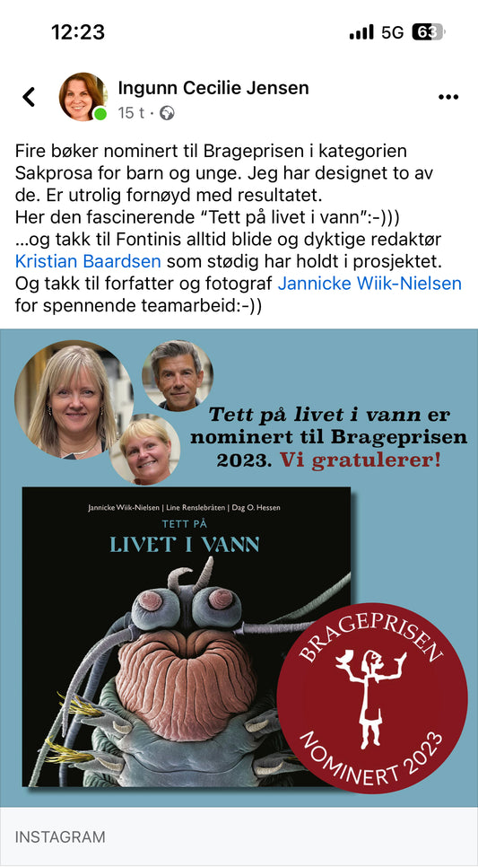 Designer har illustrert 2 andre bøker som er nominert til Brageprisen