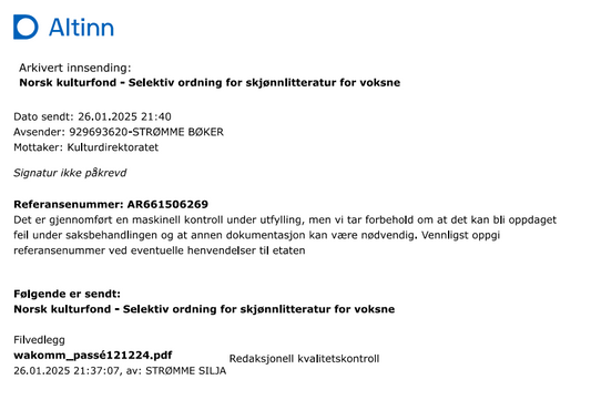 Søkt kulturfondordningen for Passé