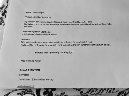 Vedlagt brev lyrikkutvalget (Kulturrådet)