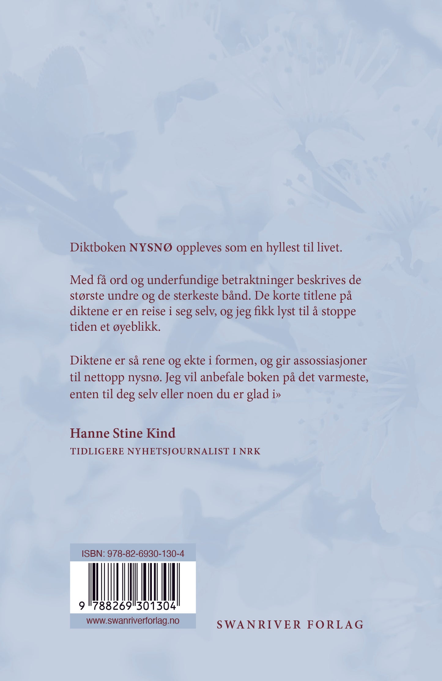 Diktbok - Nysnø (første bok i dikttrilogien Skimmer)